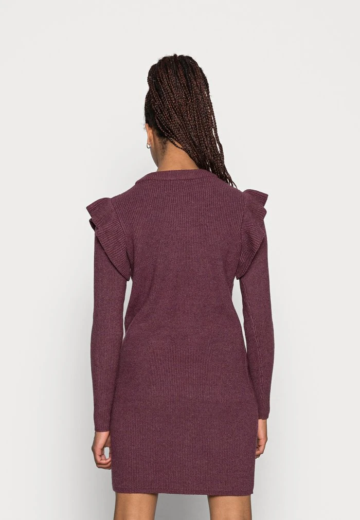 JDY WILLA FRILL DRESS - Robe Pull - Winetasting Detail Melange 5 JDY WILLA FRILL DRESS - Robe Pull - Winetasting Detail Melange – Image 3