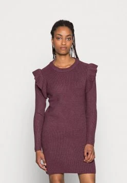 JDY WILLA FRILL DRESS - Robe Pull - Winetasting Detail Melange