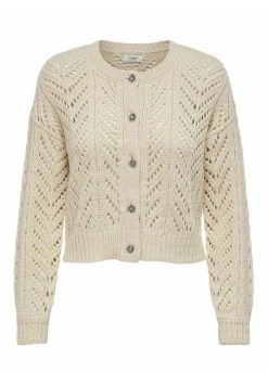 JDY STRICKJACKE STRUKTURIERTER - Gilet - Off-white